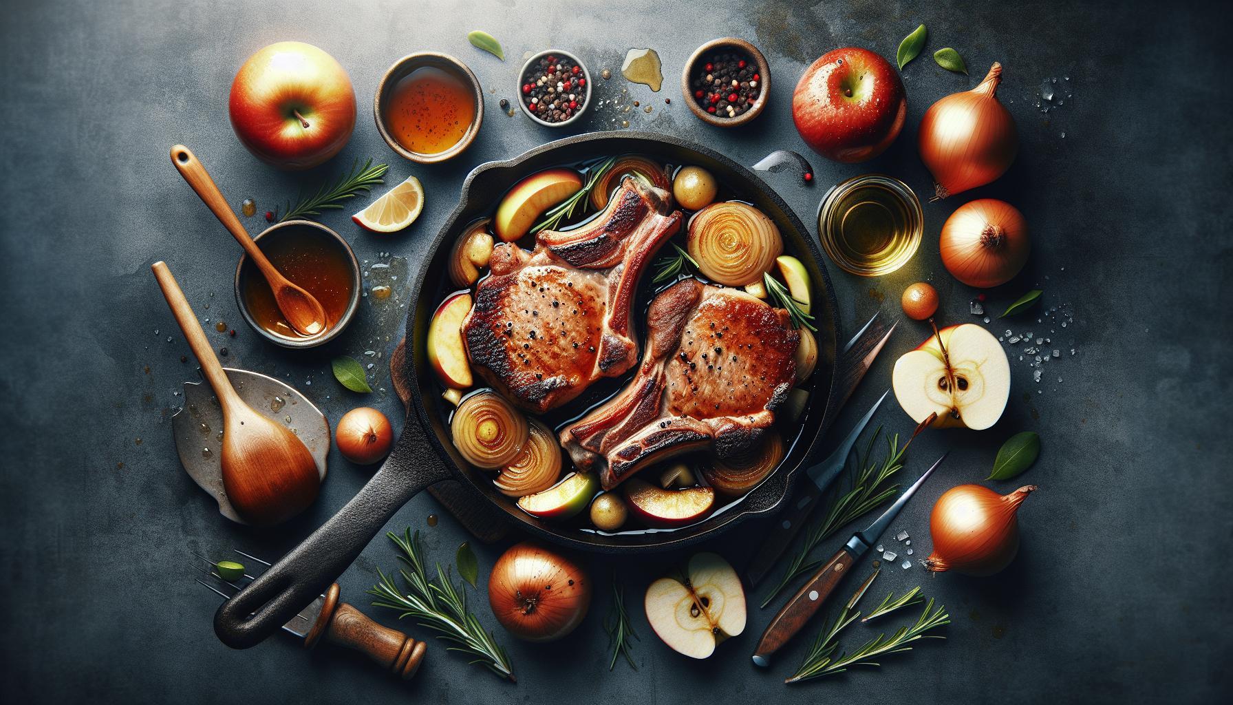 Savory and Sweet: Juicy Pork Chops Topped with Homemade Apple Compote Recipe